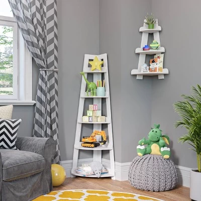 Kids' Corner Ladder Wall Shelf White - RiverRidge Home 3 Kids' Corner Ladder Wall Shelf White - RiverRidge Home - Image 3