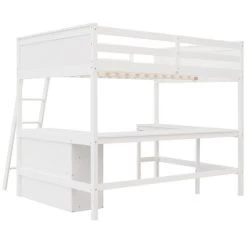Full Size Wooden Loft Bed With Shelves And Desk - ModernLuxe -Professional Childrens Furniture Store GUEST 0204d3c5 0914 4944 894a 67771acea383