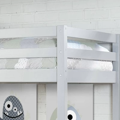 Kids' Twin Caspian Study Loft With Chair And Hanging Nightstand Gray - Hillsdale Furniture 1 Kids' Twin Caspian Study Loft With Chair And Hanging Nightstand Gray - Hillsdale Furniture