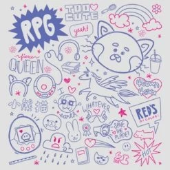 Women's Turning Red Doodle Collage Racerback Tank Top