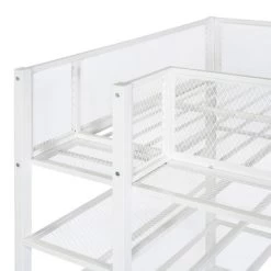 Metal Twin Size Loft Bed With 4 Shelves And Storage - ModernLuxe -Professional Childrens Furniture Store GUEST 04402731 effe 46d7 b645 6b617fae261e