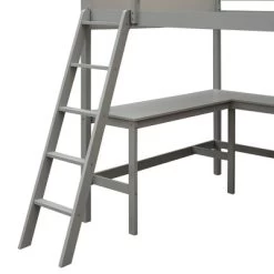 Full Size Wooden Loft Bed With Shelves And Desk - ModernLuxe -Professional Childrens Furniture Store GUEST 05131bf7 5be3 491a 8cf6 d709a1da2c40