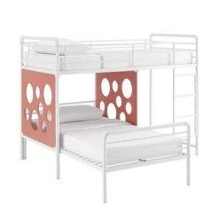 Twin Modern Cut-Out L-Shaped Metal Bunk Bed - Saracina Home -Professional Childrens Furniture Store GUEST 0b6c5706 4a46 4bd7 a0fc de6c2680dbc2