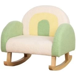 Qaba Kids Sofa, Rocking Toddler Sofa Chair With Solid Wooden Frame, Faux Lamb Fleece Fabric For Nursery, Kindergarten, Playroom, Bedroom -Professional Childrens Furniture Store GUEST 0c8dc7b1 d97b 4b9d b1d8 de29228fb378