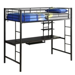 Twin Analise Metal Loft Bed With Wood Desk - Saracina Home -Professional Childrens Furniture Store GUEST 0dfb94d7 0a89 45d0 8ab0 175f06b1ee3d