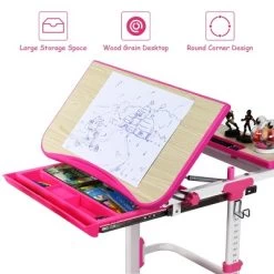 Costway Children Desk Chair Set Adjustable Study Table Drawer Winged Backrest Chair -Professional Childrens Furniture Store GUEST 0f58563d 3691 4d3e 9b3e eb642e6316f0