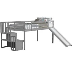 Twin Size Loft Bed With Staircase, Safety Guardrails And Slide-ModernLuxe 10 Twin Size Loft Bed With Staircase, Safety Guardrails And Slide-ModernLuxe -Professional Childrens Furniture Store GUEST 117bafb7 2d3d 439e a890 580267b9e989