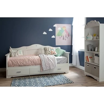 Twin Tiara Daybed With Storage Pure White - South Shore 1 Twin Tiara Daybed With Storage Pure White - South Shore