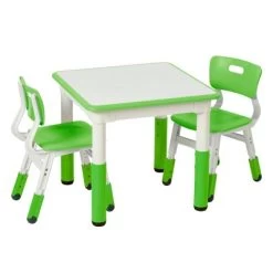 ECR4Kids Square Resin Dry-Erase Adjustable Activity Table With 2 Chairs (3-Piece Set) -Professional Childrens Furniture Store GUEST 1738580c 9a53 4444 acb7 6400907754d4