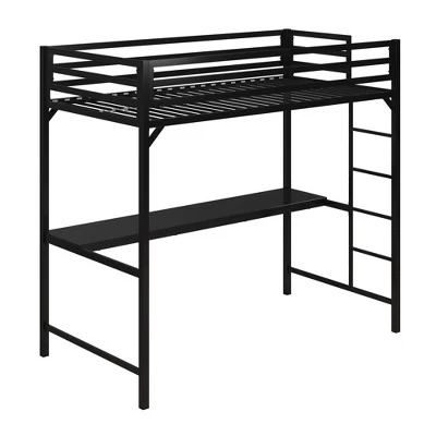 Twin Max Metal Loft Bed With Desk Black - Room & Joy 7 Twin Max Metal Loft Bed With Desk Black - Room & Joy - Image 7