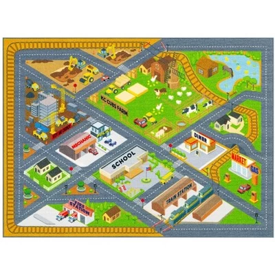 KC CUBS Boy & Girl Kids Country Farm Road W/ Construction Vehicle Car Traffic Educational Learning & Game Nursery Classroom Rug Carpet 10 KC CUBS Boy & Girl Kids Country Farm Road W/ Construction Vehicle Car Traffic Educational Learning & Game Nursery Classroom Rug Carpet - Image 10