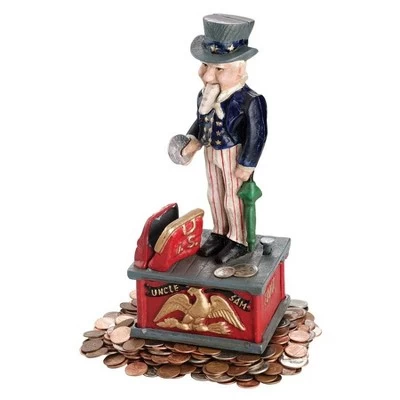 Design Toscano Uncle Sam Cast Iron Mechanical Bank 3 Design Toscano Uncle Sam Cast Iron Mechanical Bank - Image 3