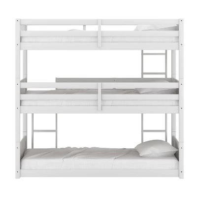 Twin Capri Wood Triple Bunk Bed White - Hillsdale Furniture 5 Twin Capri Wood Triple Bunk Bed White - Hillsdale Furniture - Image 5