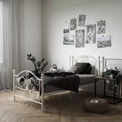 Twin Kids' Bombay Metal Bed White - Room & Joy