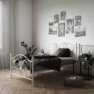 Twin Kids' Bombay Metal Bed White - Room & Joy 1 Twin Kids' Bombay Metal Bed White - Room & Joy