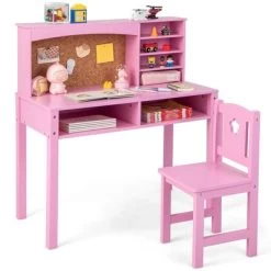 Costway Kids Desk And Chair Set Study Writing Workstation With Hutch & Bulletin Board -Professional Childrens Furniture Store GUEST 1c7562c2 5bf3 4c34 b653 bbfccc2b0129