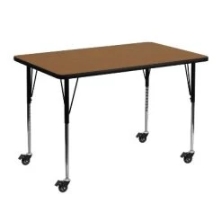 Flash Furniture Mobile 30''W X 48''L Rectangular Thermal Laminate Activity Table - Standard Height Adjustable Legs -Professional Childrens Furniture Store GUEST 1e7a708c e0c6 4934 9999 26034af487b6