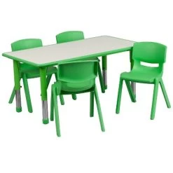 Emma And Oliver 23.625"W X 47.25"L Rectangular Plastic Height Adjustable Activity Table Set With 4 Chairs 20 Emma And Oliver 23.625"W X 47.25"L Rectangular Plastic Height Adjustable Activity Table Set With 4 Chairs -Professional Childrens Furniture Store GUEST 1e970c6c 7142 4809 bdf3 074073536da7 1