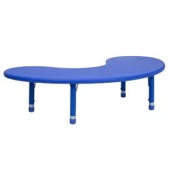 Emma And Oliver 35"W X 65"L Half-Moon Plastic Height Adjustable Activity Table -Professional Childrens Furniture Store GUEST 1ed5e781 e539 412e bab4 2d859bc519f1 1