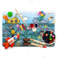 Merka Kids Wipeable Plastic Placemats For Dining Table - Ocean, Space, Jungle, Unicorns For Ages 2 And Up, Set Of 4 -Professional Childrens Furniture Store GUEST 1f8d604a f296 4f75 a84b 02bb31e56d1c