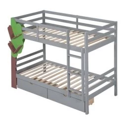 Twin-Over-Twin Bunk Bed With A Tree Decor And Two Storage Drawers-ModernLuxe 17 Twin-Over-Twin Bunk Bed With A Tree Decor And Two Storage Drawers-ModernLuxe -Professional Childrens Furniture Store GUEST 20cfa0a5 7ab5 4816 a662 9fefcaa108ef