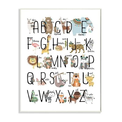 24"x1.5"x30" Boho Animal Abc's Oversized Stretched Canvas Wall Art - Stupell Industries 1 24"x1.5"x30" Boho Animal Abc's Oversized Stretched Canvas Wall Art - Stupell Industries
