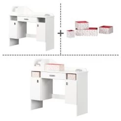 Tiara Makeup Desk Pure White - South Shore -Professional Childrens Furniture Store GUEST 249ae5a3 678d 4797 9b87 e6d76cd63852