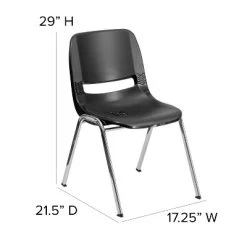 Emma And Oliver Ergonomic Shell Stack Chair - 16" Seat Daycare Home School -Professional Childrens Furniture Store GUEST 26e17b9b 9a5e 4720 a5f9 7b9bba020993