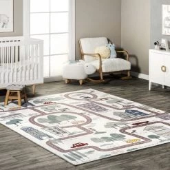NuLOOM Chalea Kids Town Machine Washable Area Rug