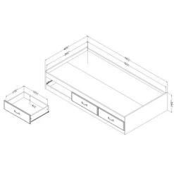 Ulysses Mates Bed With 3 Drawers Winter Oak - South Shore -Professional Childrens Furniture Store GUEST 282d3367 0966 4c41 a021 ce44bfce9b6a