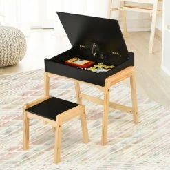 Costway Kids Table & Chair Set Wooden Activity Art Study Desk W/Storage Space -Professional Childrens Furniture Store GUEST 28d1167d ed35 44ba adce f0b0372c251d