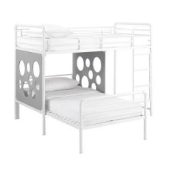 Twin Modern Cut-Out L-Shaped Metal Bunk Bed - Saracina Home -Professional Childrens Furniture Store GUEST 29da9719 a212 4480 8ec6 616d91a4d93b