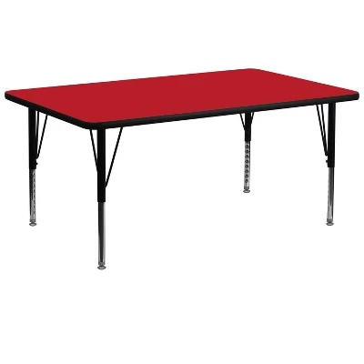 Flash Furniture 30''W X 72''L Rectangular HP Laminate Activity Table - Height Adjustable Short Legs 2 Flash Furniture 30''W X 72''L Rectangular HP Laminate Activity Table - Height Adjustable Short Legs - Image 2