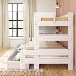 Max & Lily Farmhouse Twin Over Full Bunk Bed With Storage Drawers -Professional Childrens Furniture Store GUEST 2b3755da 09ff 4865 a0b2 a483c6e40fdc
