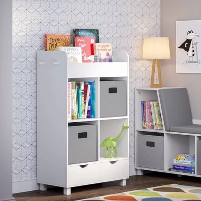 Kids' Book Nook Cubby Storage Cabinet With Bookrack - RiverRidge Home 1 Kids' Book Nook Cubby Storage Cabinet With Bookrack - RiverRidge Home