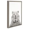 Bear Framed Canvas Art Gray (24"x18") - Uniek