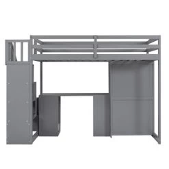 Twin Size Loft Bed With Wardrobe, Staircase, Desk And Storage Drawers - ModernLuxe -Professional Childrens Furniture Store GUEST 2d2d92ac b683 41a6 9750 e8b101a25555