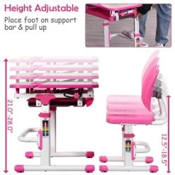 Costway Children Desk Chair Set Adjustable Study Table Drawer Winged Backrest Chair -Professional Childrens Furniture Store GUEST 2d955549 2dc9 437d 9b02 807e2e79367d