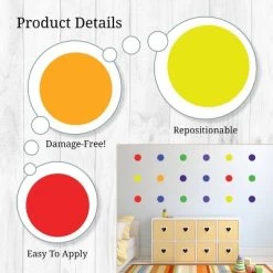 Primary Polka Dots Wall Decor - Decalcomania