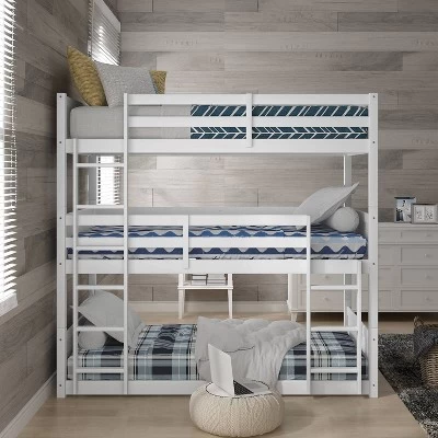 Twin Capri Wood Triple Bunk Bed White - Hillsdale Furniture 8 Twin Capri Wood Triple Bunk Bed White - Hillsdale Furniture - Image 8