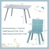 Costway 5 Piece Kids Wooden Activity Table And 4 Chairs Play Set Gift W/ Building Blocks