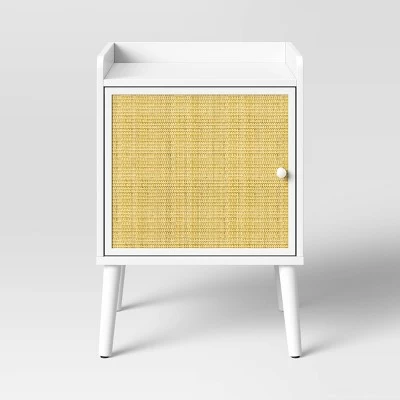 Rattan And Wood Bedside Kids' Table White - Pillowfort™ 3 Rattan And Wood Bedside Kids' Table White - Pillowfort™ - Image 3