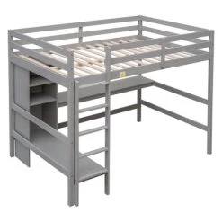 Full Size Loft Bed With Multifunction Shelves And Under-Bed Desk - ModernLuxe 13 Full Size Loft Bed With Multifunction Shelves And Under-Bed Desk - ModernLuxe -Professional Childrens Furniture Store GUEST 32b447ac 471f 4a41 89d7 711287fbb96b