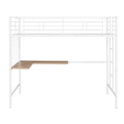 Twin Metal Loft Bed With Desk And Metal Grid - ModernLuxe -Professional Childrens Furniture Store GUEST 332e7945 7463 450e 9af6 a8e33956a482