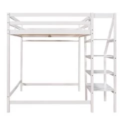 Full Size Loft Bed With Staircase And Safety Guardrails Gray/White-ModernLuxe 19 Full Size Loft Bed With Staircase And Safety Guardrails Gray/White-ModernLuxe -Professional Childrens Furniture Store GUEST 344bf545 5ae4 4b56 a574 a1245c076ca1