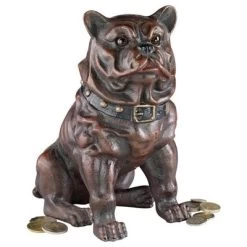 Design Toscano Boss, The Sitting British Bulldog Collectors' Still Action Die-Cast Iron Coin Bank