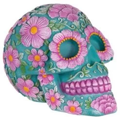 Northlight 7.75" Blue And Pink Day Of The Dead Skull Coin Bank -Professional Childrens Furniture Store GUEST 3981b4e1 0f9a 43b6 b5f1 748539e9401d