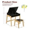 Costway Kids Table & Chair Set Wooden Activity Art Study Desk W/Storage Space