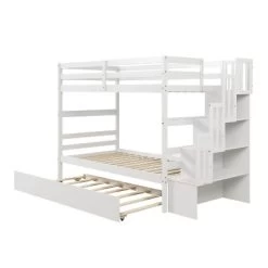 Twin Over Twin Bunk Bed With Trundle, Stairs And Storage Shelves-ModernLuxe -Professional Childrens Furniture Store GUEST 3be74fa9 3d71 4612 a9f8 7869370fced3