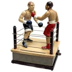 Design Toscano Battling Boxers Die Cast Iron Mechanical Coin Bank